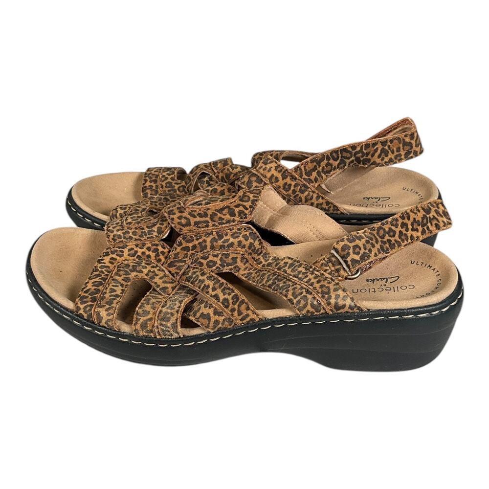 Clarks Lynette Animal Print Sandals SZ 9